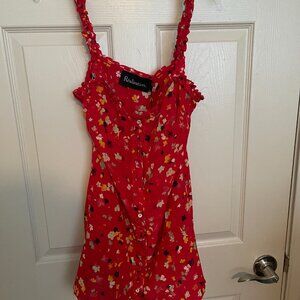 REALISATION PAR THE JULIA MINI DRESS ROUGE FLEUR SIZE M
